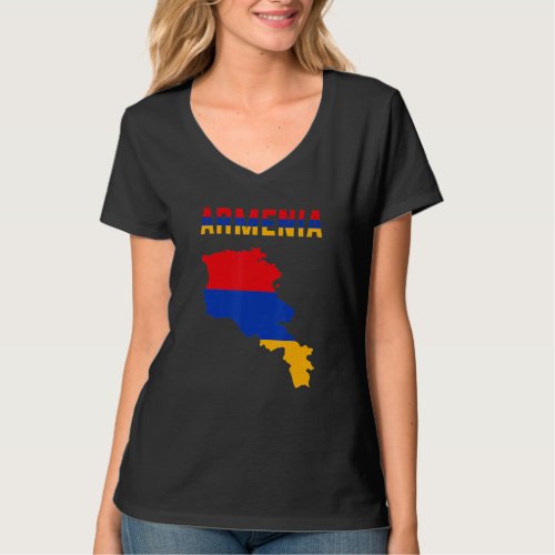 Armenian Flag Inside Map Of Armenia Tee