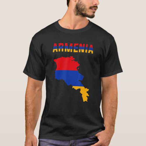 Armenian Flag Inside Map Of Armenia Tee