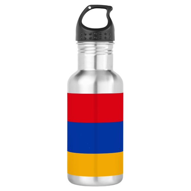 Armenian flag paper cup stainless steel water bottle (Front)