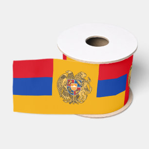 Armenian Flag Ribbon, Emblem, Heart, Armenia Grosgrain Ribbon