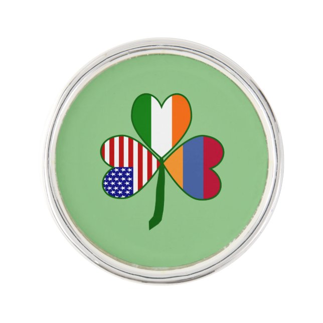 Armenian Flag Shamrock Pin (Front)