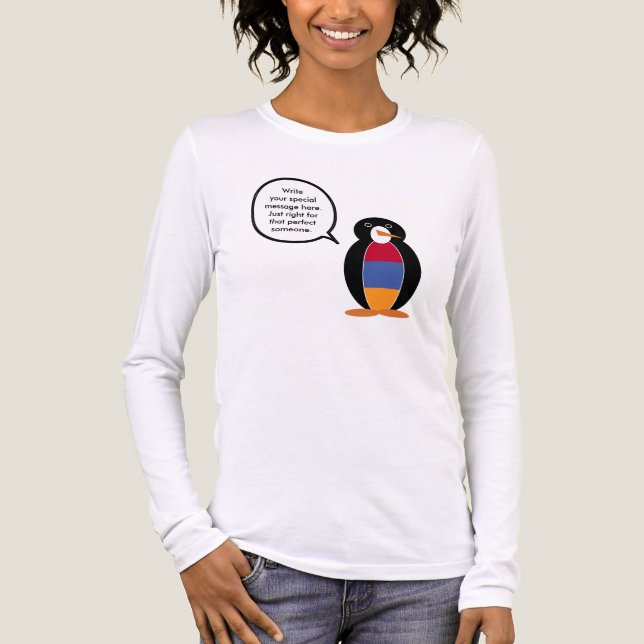 Armenian Flag Talking Ms. Penguin Tri-Blend Shirt (Front)