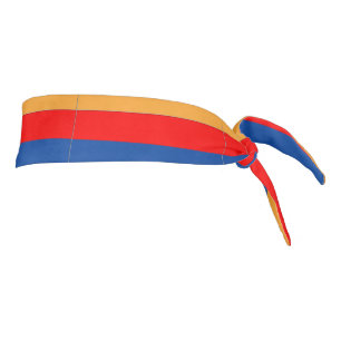 Armenian Flag tie-back athletic head band