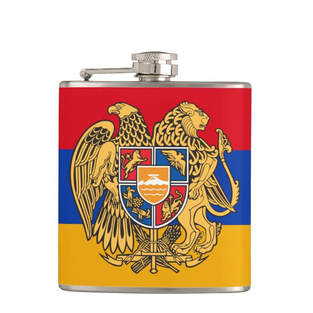 Armenian Flag & travel Armenia patriot /sports fan Flask (Front)