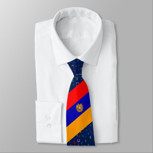 Armenian Flag with Alphabet Neck Tie