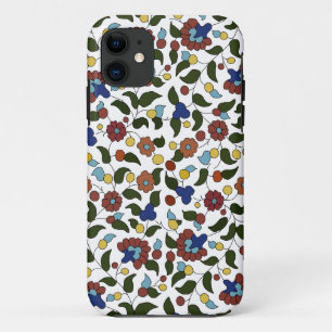 Armenian flower pattern - Blue & White iPhone 11 Case