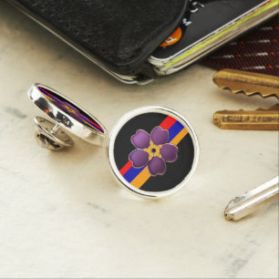 Armenian Flower Planet Jill Round Lapel Pin