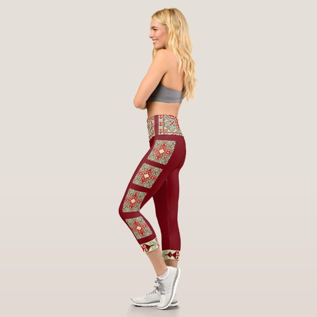 Armenian Folk Art 2 Capri Leggings (Left)