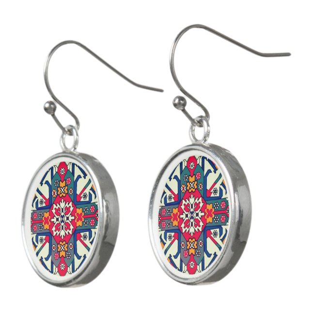 Armenian folk art earrings (Angled)