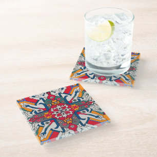 Armenian Folk Art Glass Coaster
