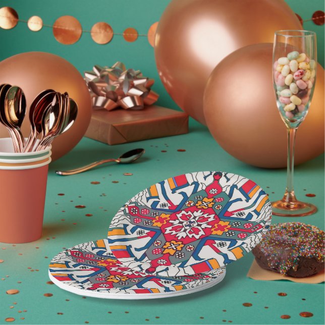Armenian Folk Art Paper Plate (Multi)