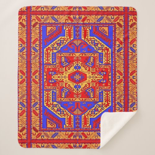 Armenian Folk Art Sherpa Blanket