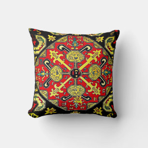 Armenian Folk Art Throw Pillow