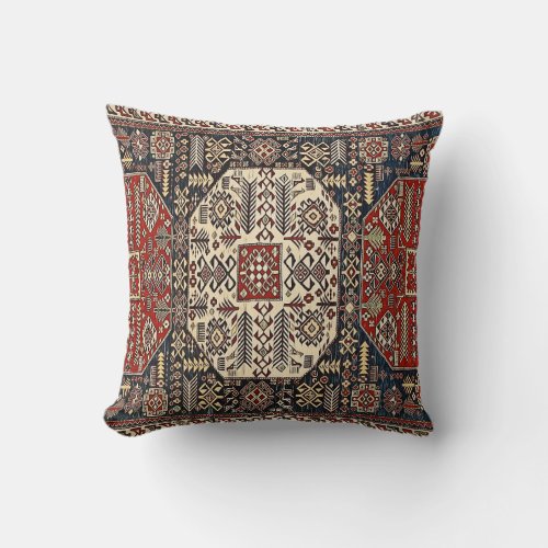 Armenian folk art throw pillow