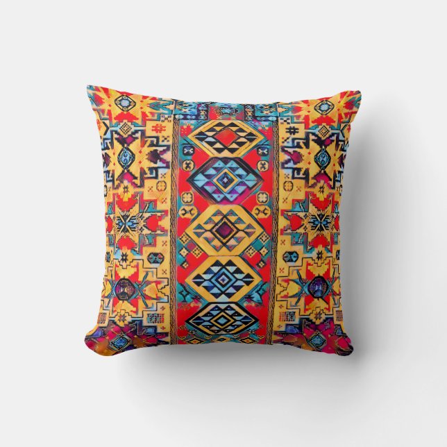Armenian Folk Throw Pillow (Front)