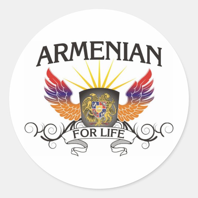Armenian For Life Classic Round Sticker (Front)