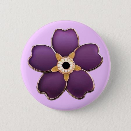 Armenian Forget Me Not Flower Round Button