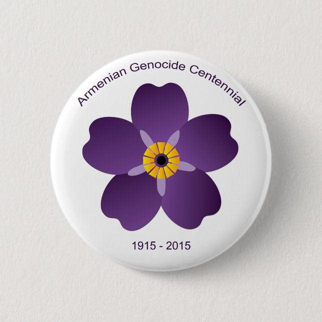 Armenian Genocide Centennial Emblem Button (Front)