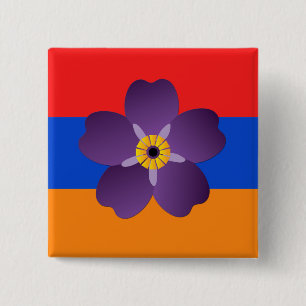 Armenian Genocide Centennial Emblem & Flag Button