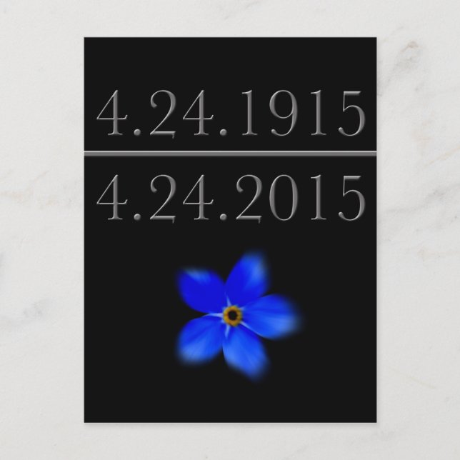 Armenian Genocide Forget Me Not Postcard (Front)