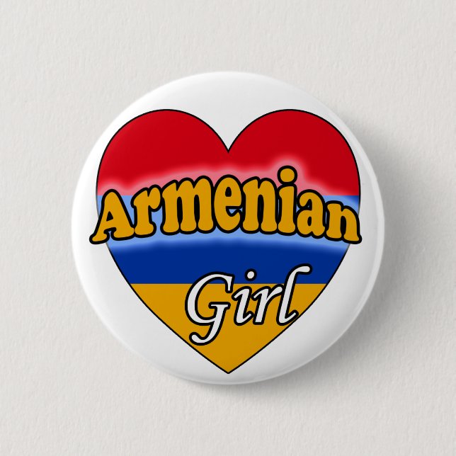 Armenian Girl Pinback Button (Front)