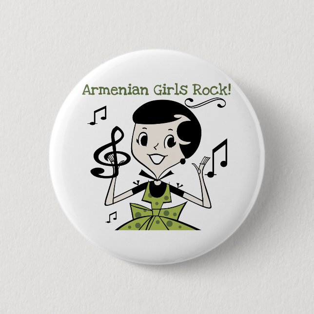 Armenian Girls Rock Pinback Button (Front)