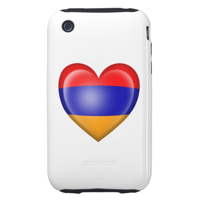 Armenian Heart Flag on White iPhone 3 Tough Covers