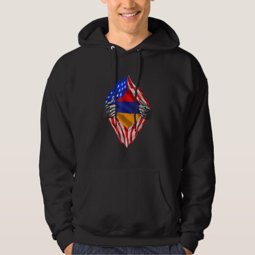 Armenian Heritage Armenia Roots US American Flag P Hoodie