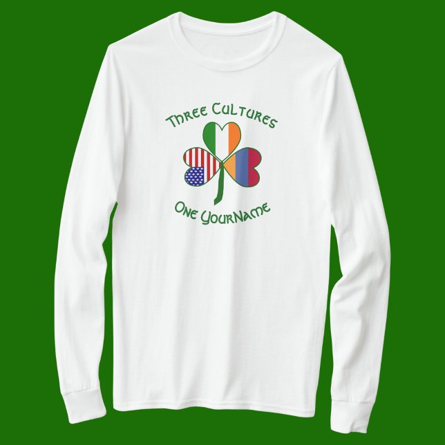 Armenian Irish American Flags Shamrock Personalize T-Shirt (Creator Uploaded)