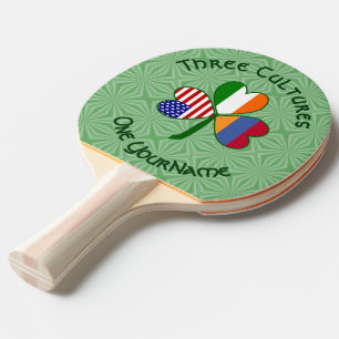 Armenian Irish American Shamrock Flag Personalized Ping Pong Paddle