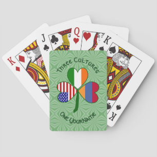 Armenian Irish American Shamrock Flag Personalized Poker Cards