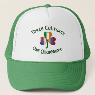 Armenian Irish American Shamrock Flag Personalized Trucker Hat