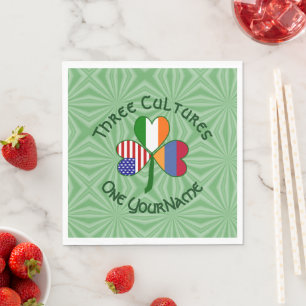 Armenian Irish American Shamrock Party Paper Napkins