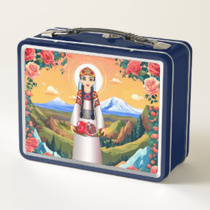 Armenian Lady Pomegranate Metal Lunchbox