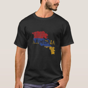 Armenian Map and Flag Souvenir  Distressed Armenia T-Shirt