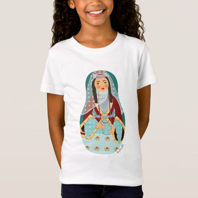 Armenian Matryoshka Girls' T-Shirt (Front)