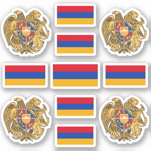 Armenian national symbols /Coat of arms and flag Sticker (Front)