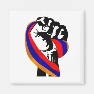Armenian Pride Flag Fist Resist - Men Women Kids T Magnet