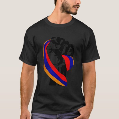 Armenian Pride Flag Fist Resist T_Shirt