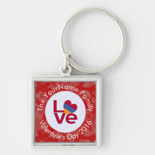 Armenian Red Letters LOVE Flag Personalized Keychain
