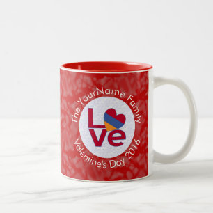 Armenian Red Letters LOVE Flag Personalized Two-Tone Coffee Mug