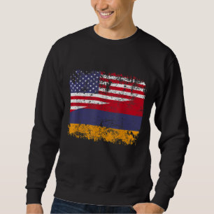ARMENIAN ROOTS Half American Flag USA ARMENIA FLAG Sweatshirt