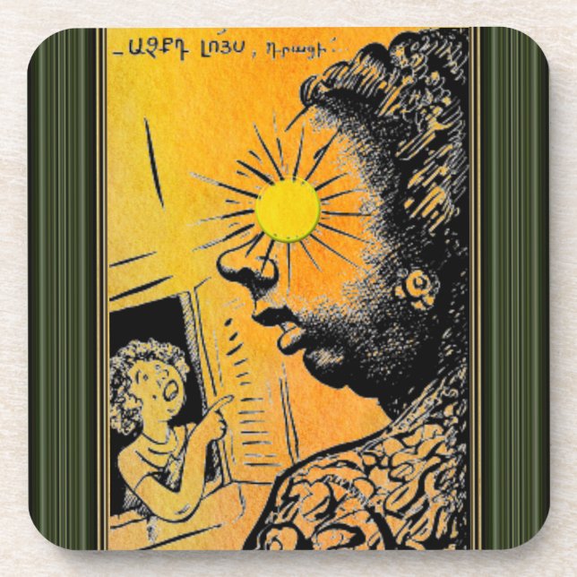 Armenian Saying Beverage Coaster (Front)
