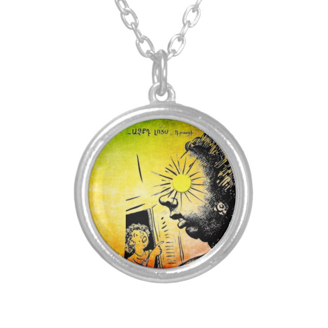 Armenian Saying Silver Plated Necklace (Front)
