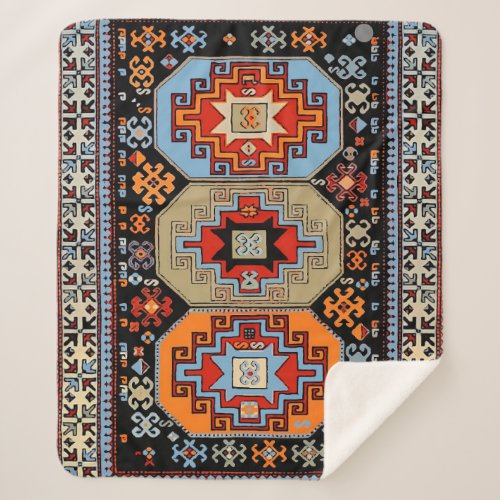 Armenian Traditional Art Small Sherpa Blanket