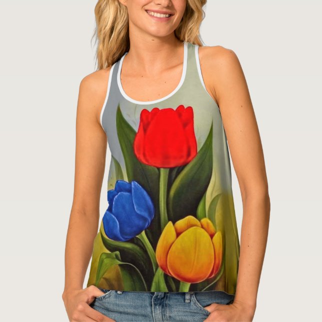 Armenian Tricolor Roses Tank Top Եռագույն Վարդեր (Front)