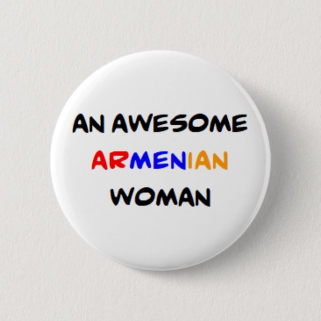 armenian woman, awesome button (Front)