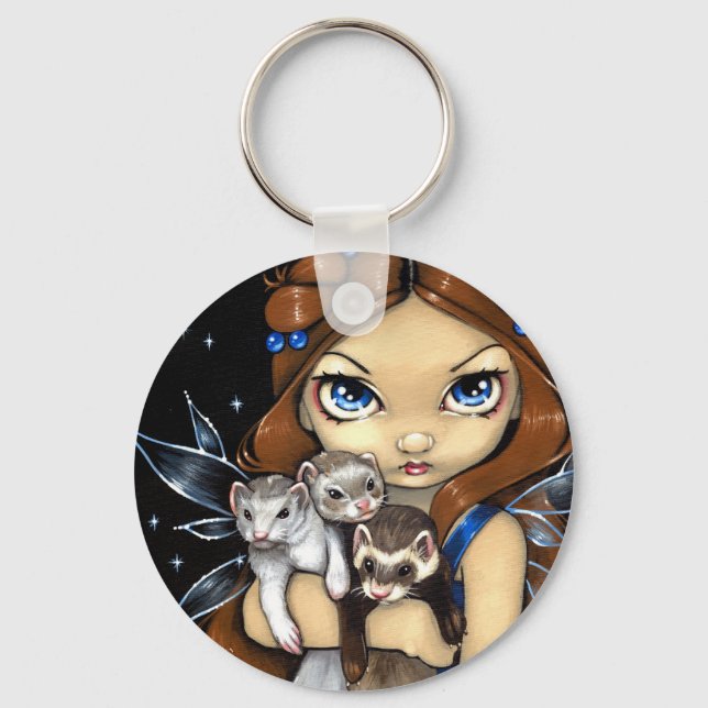 "Armful of Ferrets" Keychain (Front)