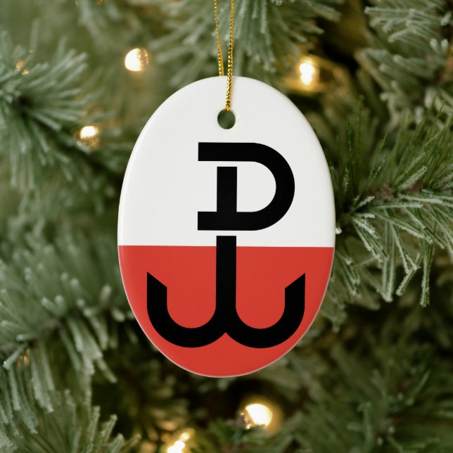 Armia Krajowa Flag Ceramic Ornament (Tree)