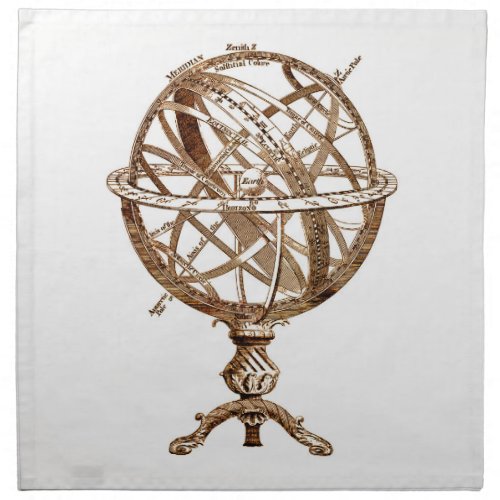 Armillary Celestial Sphere Vintage Sepia Napkin